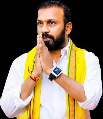 Rithesh Kumar Reddy greeting villagers